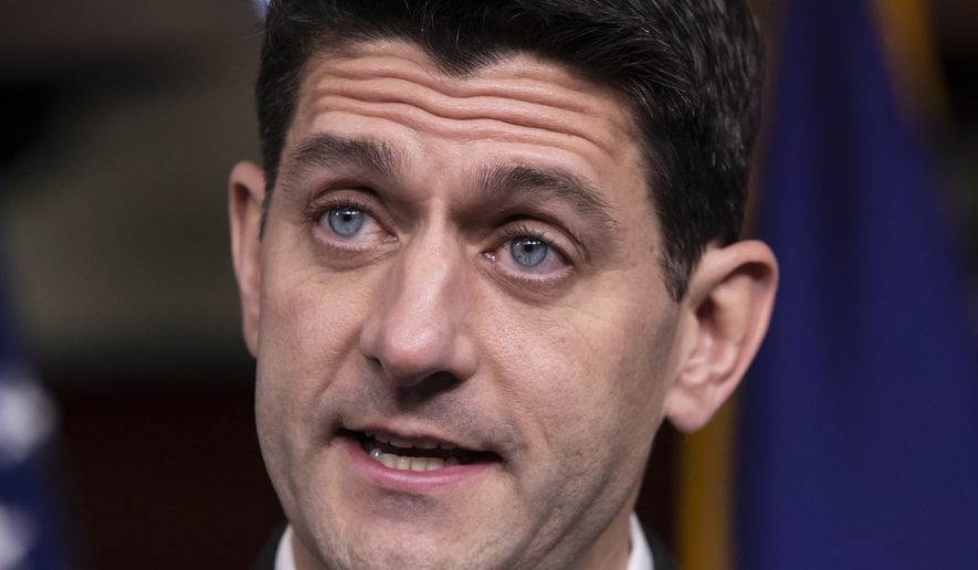 Speaker of the House Paul Ryan, R-Wis., who announced yesterday he will not run for re-election, holds his weekly news conference at the Capitol in Washington, Thursday, April 12, 2018. Ryan was asked to reflect on his time as a steady if reluctant wingman for President Donald Trump&#x27;s policies. (AP Photo/J. Scott Applewhite)