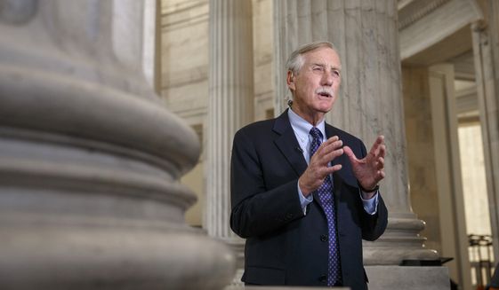 Sen. Angus King, Maine independent. (Associated Press) ** FILE **