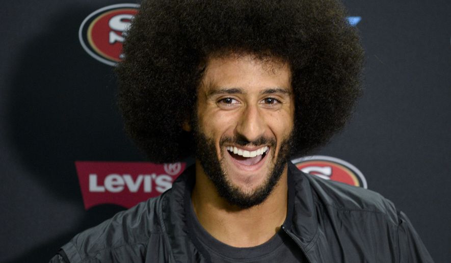 San Francisco 49ers quarterback Colin Kaepernick talks to the media at a news conference an NFL preseason football game against the San Diego Chargers Thursday, Sept. 1, 2016, in San Diego. (AP Photo/Denis Poroy)