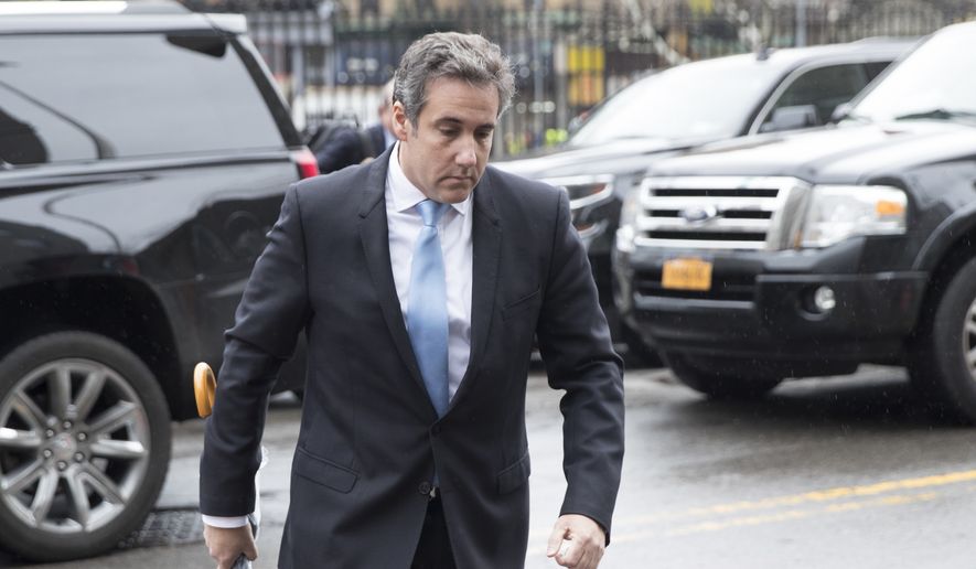 Michael Cohen, President Donald Trump&#39;s personal attorney arrives at federal court, Monday, April 16, 2018, in New York. (AP Photo/Mary Altaffer)