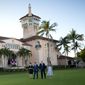 President Donald Trump, first lady Melania Trump, right, Japanese Prime Minister Shinzo Abe and his wife Akie Abe, left, walk at Trump&#39;s private Mar-a-Lago club, Tuesday, April 17, 2018, in Palm Beach, Fla. (AP Photo/Pablo Martinez Monsivais)
