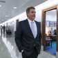 Sen. Jeff Flake, R-Ariz., is queried by reporters about changing his vote to yes on President Trump&#39;s nomination of Oklahoma congressman James Bridenstine to run NASA, on Capitol Hill in Washington, Thursday, April 19, 2018. (AP Photo/J. Scott Applewhite) ** FILE **