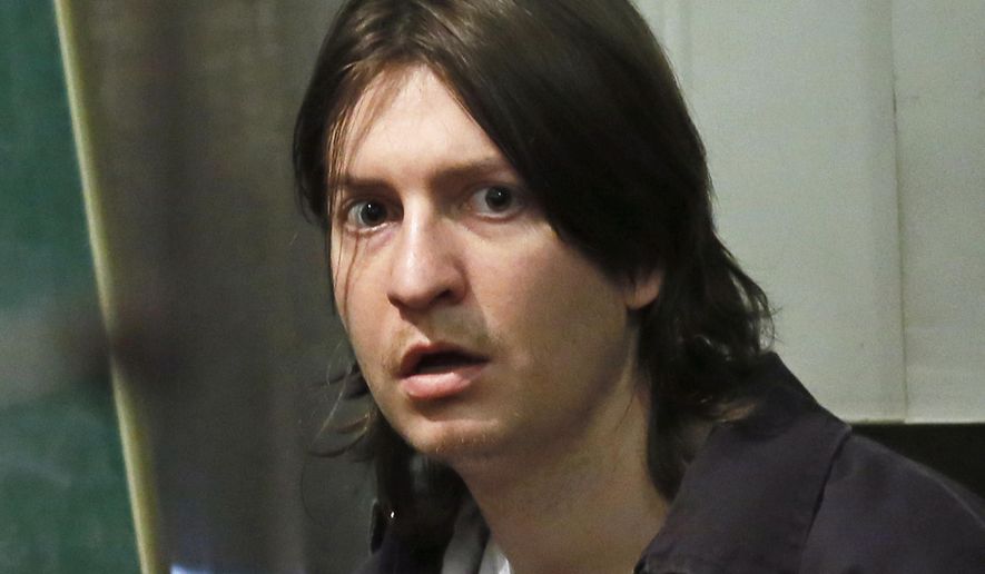 FILE - In this Aug. 10, 2016, file photo, Christian Costello, accused of fatally stabbing his father, former Oklahoma Labor Commissioner Mark Costello, in August 2015, waits for a competency hearing in Oklahoma City. On Wednesday, April 18, 2018, Oklahoma County District Judge Ray Elliott found Costello not guilty by reason of insanity and ordered that Costello be sent to the state hospital for treatment. (AP Photo/Sue Ogrocki, File)