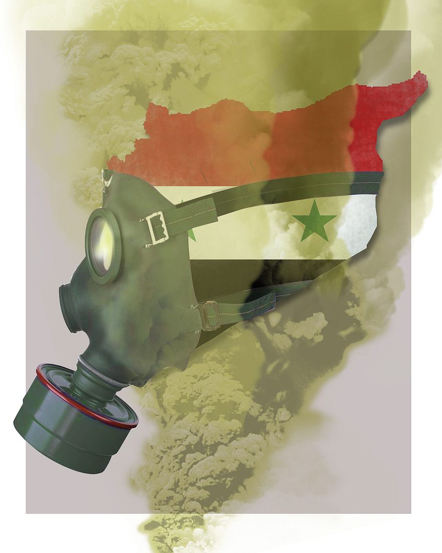 Illustration on the Syrian situation by Linas Garsys/The Washington Times