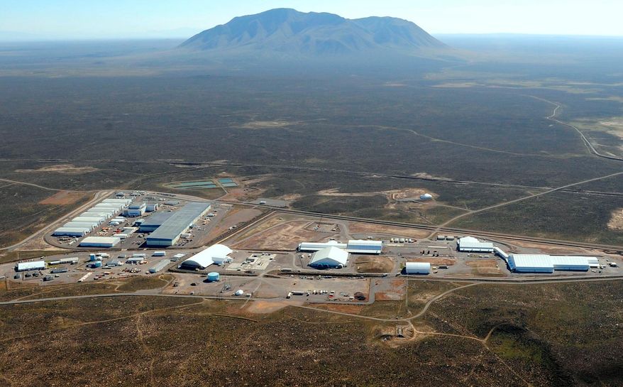 FILE - In this 2016 file photo provided by U.S. Department of Energy shows the Radioactive Waste Management Complex at the federal Nuclear site in eastern Idaho. Officials at the eastern Idaho nuclear site where a radioactive sludge barrel ruptured inside a contained building say three more barrels have ruptured and a closed-circuit video monitor has been set up. U.S. Department of Energy contractor Fluor Idaho said a crew wearing protective gear entered the building Wednesday, April 25, 2018, to put in the monitoring system where the four 55-gallon (208-liter) barrels ruptured. (U.S. Department of Energy via AP, File)