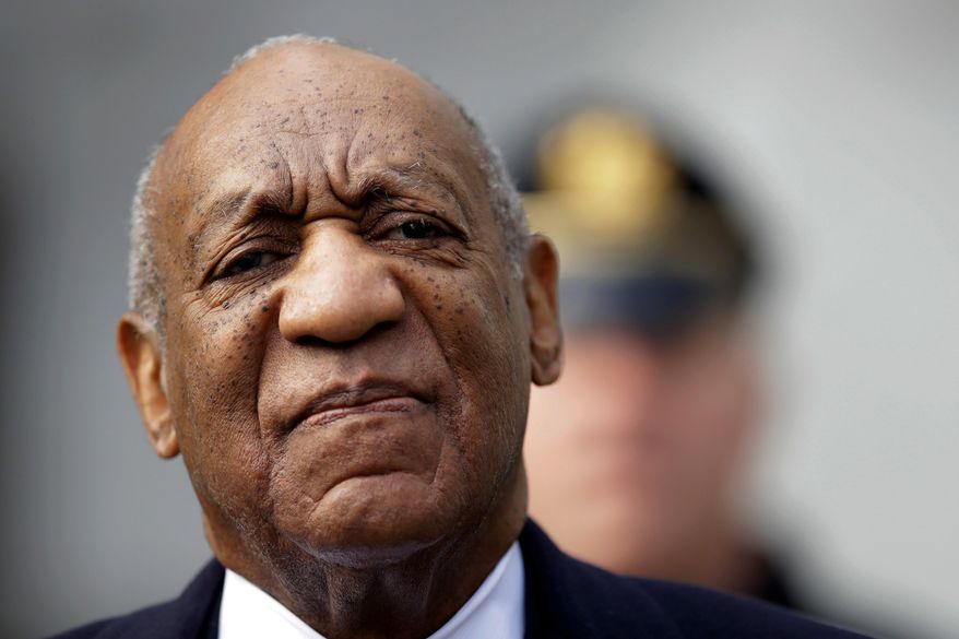 In this April 18, 2018, file photo, Bill Cosby arrives for his sexual assault trial at the Montgomery County Courthouse in Norristown, Pa. The prosecutors who put Cosby away said Sunday, April 29, 2018, they’re confident the conviction at his suburban Philadelphia sexual-assault retrial will stand. (AP Photo/Matt Slocum, File)