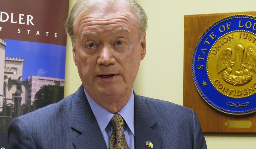 FILE - In this March 14, 2018, file photo, Louisiana Secretary of State Tom Schedler, accused in ...
