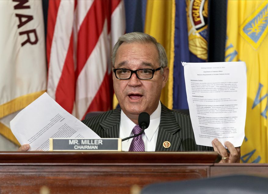 Former Rep. Jeff Miller, Florida Republican, met with White House officials on Wednesday about being nominated for the open VA Secretary position. (Associated Press)