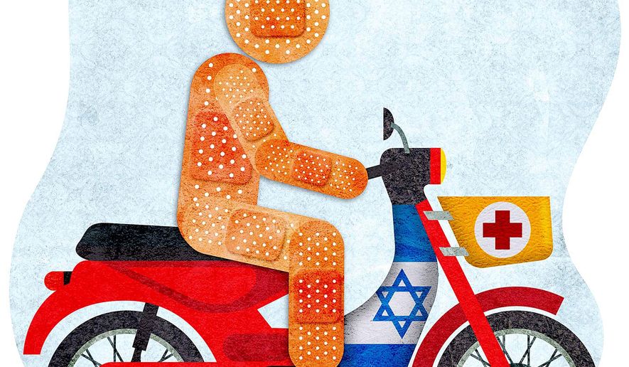 Israeli First Responder Illustration by Greg Groesch/The Washington Times