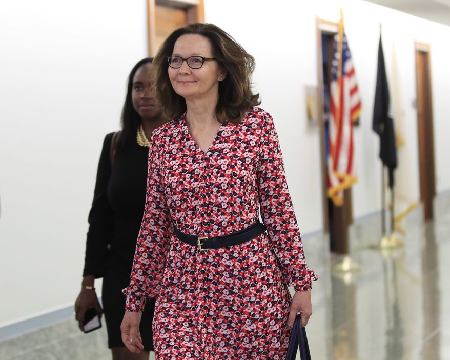 CIA Director nominee Gina Haspel walks to meetings on Capitol Hill in Washington, Monday, May 7, 2018. (AP Photo/Manuel Balce Ceneta)