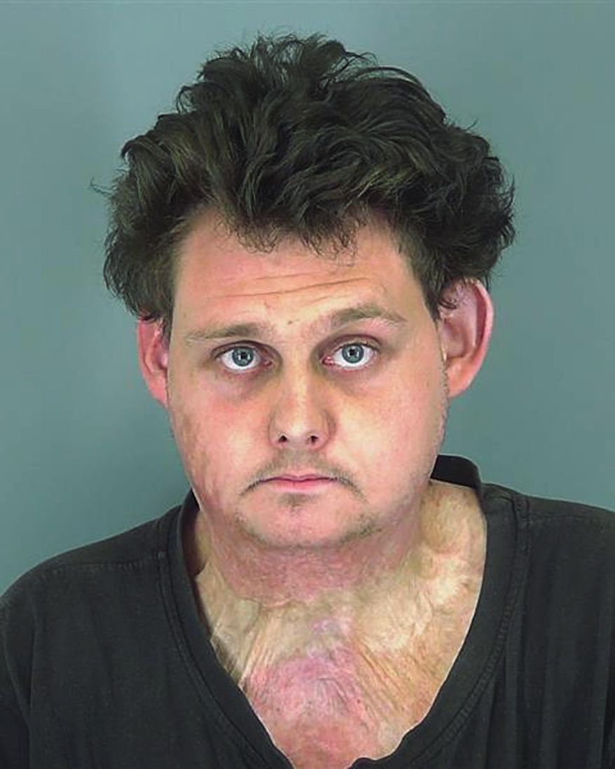 This undated photo provided by the Spartanburg County Detention Center in South Carolina shows Brandon Lecroy. Authorities say Lecroy thought he was offering $500 to a hit man to kill his black neighbor, hang his body from a tree and burn a cross on his lawn, but he was mistaken. Court documents show the supposed hit man contacted through a white supremacist group was really an undercover officer, and 25-year-old Lecroy was charged with murder for hire. (Spartanburg County Detention Center via AP)