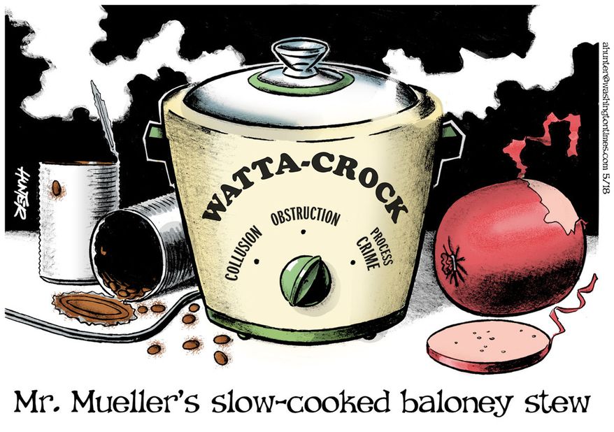 Mr. Mueller&#39;s slow-cooked baloney stew (Illustration by Alexander Hunter for The Washington Times)
