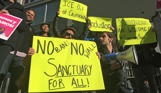 Supporters of sanctuary cities are finding friendly locales. The Federation for American Immigration Reform counts 564 states and municipalities that refuse cooperation with federal immigration authorities, up more than 200 since President Trump took office. (Associated Press)