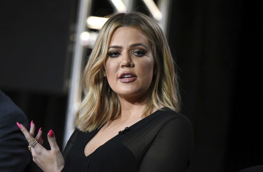 In this Jan. 6, 2016, file photo, Khloe Kardashian participates in the panel for "Kocktails with Khloe" at the FYI 2016 Winter TCA in Pasadena, Calif. Kardashian has debuted baby True on Instagram with a video snippet wishing her chubby-cheeked daughter a happy first month. (Photo by Richard Shotwell/Invision/AP, File)