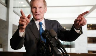 This year, Sen. Bill Nelson, Florida Democrat, faces his toughest challenge yet. He&#39;ll run against Gov. Rick Scott, which sent Mr. Nelson scrambling to nationalize the race. (ASSOCIATED PRESS)