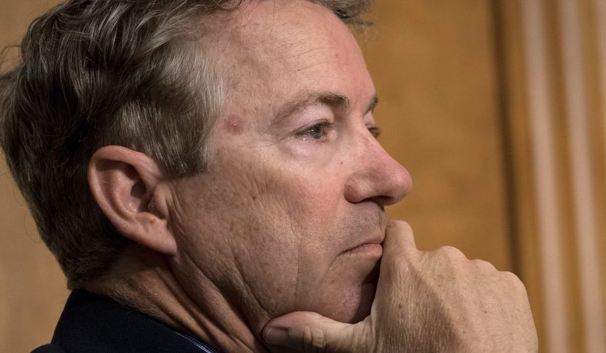 Sen. Rand Paul, Kentucky Republican, said he disagrees with a 2015 ruling by Supreme Court nominee Brett M. Kavanaugh that the federal government&#x27;s metadata collection was &quot;entirely consistent&quot; with the Fourth Amendment&#x27;s protection against unreasonable searches. (Associated Press/File)