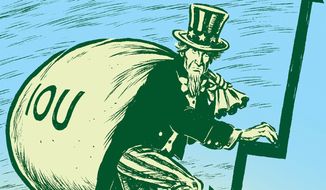 Illustration on rising national debt by M.Ryder/Tribune Content Agency