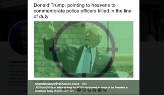 A CNN senior political analyst Chris Cilizza put out an image of President Trump in crosshairs
(Screengrab from Twitter)