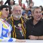 Actress Rossy de Palma, from left, director Terry Gilliam and actor Sergi Lopez pose for photographers during a photo call for the film &#x27;The Man Who Killed Don Quixote&#x27; at the 71st international film festival, Cannes, southern France, Saturday, May 19, 2018. (Photo by Arthur Mola/Invision/AP)