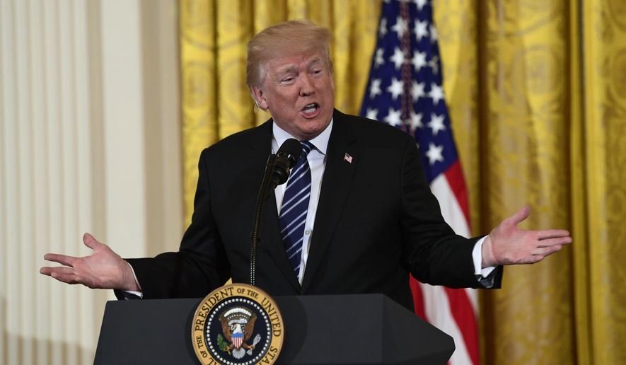 President Donald Trump speaks in the East Room of the White House in Washington, Friday, May 18, 2018, during a Prison Reform Summit. (AP Photo/Susan Walsh)