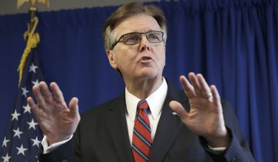 Texas Lt. Gov. Dan Patrick holds a news conference at the Republican Party of Texas Headquarters, Monday, Jan. 9, 2017, in Austin, Texas. Patrick insists that he plans to run for reelection next year. (AP Photo/Eric Gay)