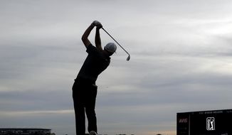 Aaron Wise hits off the 16th tee during the final round of the AT&amp;amp;T Byron Nelson golf tournament in Dallas, Sunday, May 20, 2018. (AP Photo/Eric Gay)