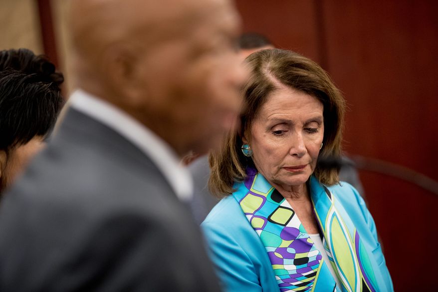 "Instead of delivering on his promise to drain the swamp, President Trump has become the swamp," said House Minority Leader Nancy Pelosi. (Associated Press)