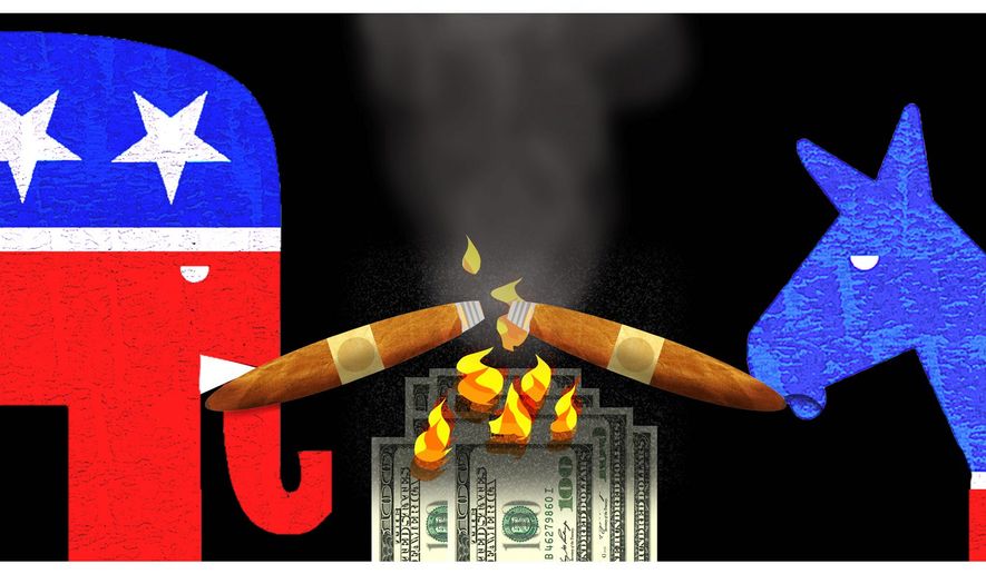 Illustration on congressional Republican spending habits by Alexander Hunter/The Washington Times