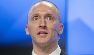 Stefan Halper chose British soil to introduce himself in early July 2016 to Trump campaign volunteer Carter Page (pictured), who became the target of an FBI wiretap the following October. Mr. Page told The Washington Times that the July meeting was his first of several encounters with Mr. Halper. (Associated Press)