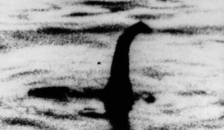 This is an undated file photo of a shadowy shape that some people say is a photo of the Loch Ness monster in Scotland. For hundreds of years, visitors to Scotland&#x27;s Loch Ness have described seeing a monster that some believe lives in the depths. Now the legend of &quot;Nessie&quot; may have no place to hide. Researchers will travel there next month to take samples of the murky waters and use DNA tests to determine what species live there. (AP Photo, File)