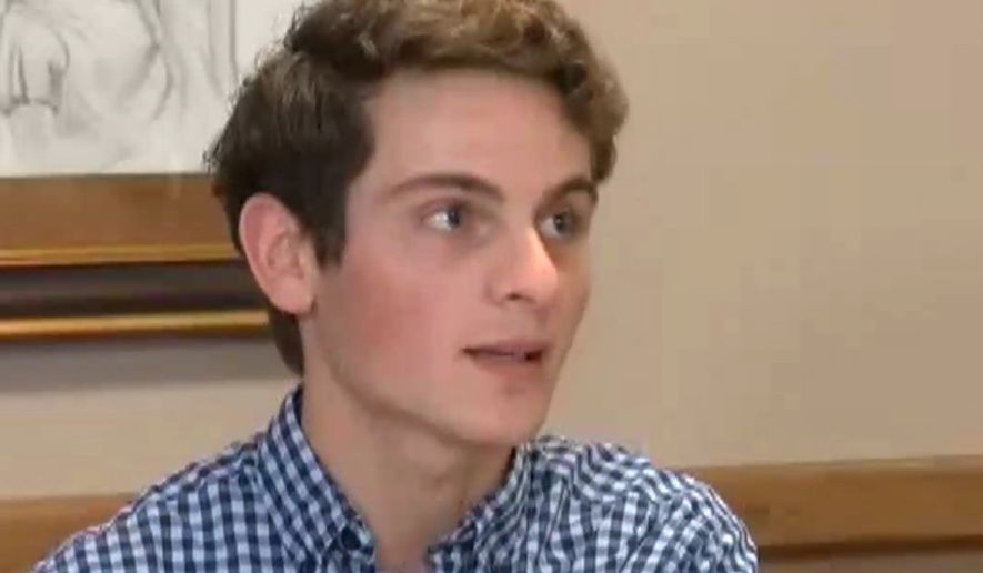 Sam Blackledge, 18, says he was ordered to remove all mentions of Jesus Christ from his recent graduation speech at West Prairie High School. (Image: CBS-12 KSVS screenshot)
