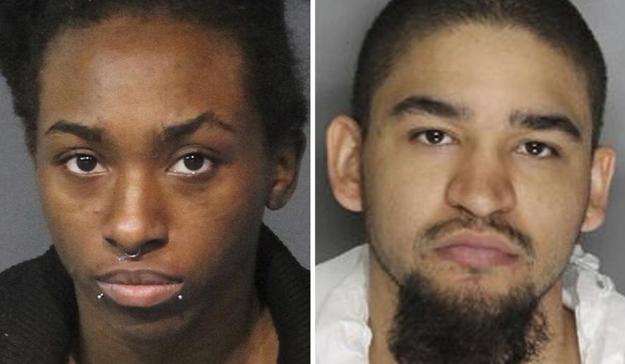 These May 16, 2018 booking photos provided by the Washoe County (Nev.) Sheriff, left, and the Sacramento (Calif.) Police Department, show Averyauna Anderson, left, and Tyler Anderson, both of Reno, Nev. She faces child abuse charges in connection with the death of her husband&#39;s 5-year-old daughter. The girl&#39;s father, Tyler Anderson, has waived extradition on a manslaughter charge in California and will be returned to Nevada to face criminal charges. (AP Photo/Washoe County Sheriff&#39;s Office, left, and the Sacramento Police Department)