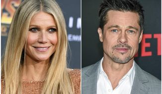 This combination photo shows Gwyneth Paltrow at the world premiere of &amp;quot;Avengers: Infinity War&amp;quot; on April 23, 2018, in Los Angeles, left, and Brad Pitt at the premiere of Netflix&#39;s &amp;quot;Okja&amp;quot; on June 8, 2017, in New York. Paltrow says ex-boyfriend Pitt threatened producer Harvey Weinstein after an alleged incident of sexual misconduct. The 45-year-old actress told “The Howard Stern Show” on Wednesday, May 23, 2018, that she was 22 when Weinstein placed her hands on her at a hotel and suggested they go to a bedroom for massages. Paltrow said she told Pitt what happened and the actor confronted Weinstein at a Broadway opening. (AP Photo)