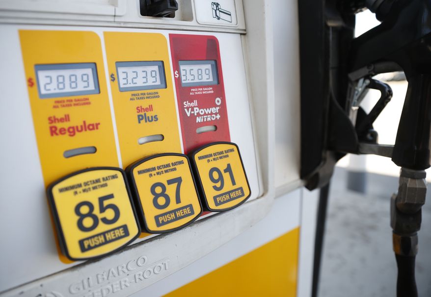 Prices for the three grades of gasoline light up the pump at a Shell station Friday, May 25, 2018, in southeast Denver are shown in this file photo. On June 30, 2018, President Trump tweeted that he got an agreement from Saudi Arabia to boost its oil production. (AP Photo/David Zalubowski) **FILE**