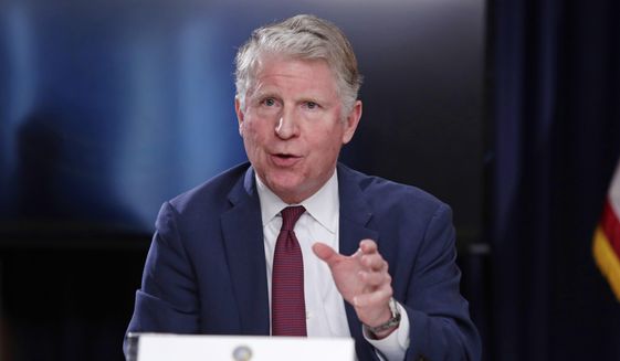 In this May 10, 2018, file photo, New York County District Attorney Cyrus R. Vance Jr. gestures while responding to a question during a news conference in New York. (AP Photo/Frank Franklin II, File)