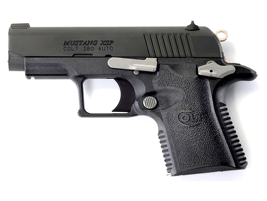 Colt Mustang XSP .380 is small, lightweight and boast enhanced durability, reliability and accuracy, making it an ideal handgun for personal protection. With a loaded magazine, this handgun weighs less than one pound. Measured at 5.5 inches long and have a 2.75-inch barrel. The minimal weight and length of this guns, combined with the short single action trigger, grip design, frame designs and firing pin safety block make these firearms ideal for concealed carry