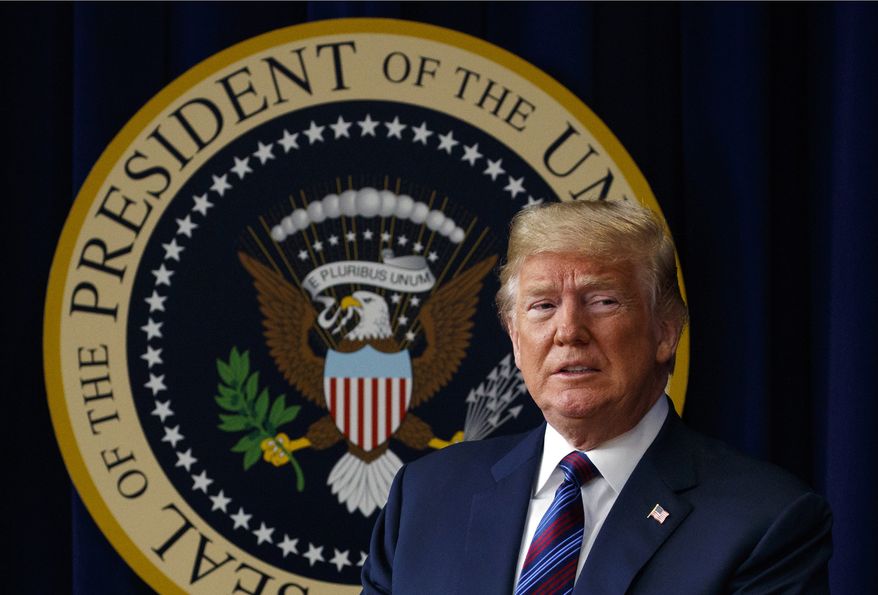 President Donald Trump arrives for a bill signing ceremony for the "Right to Try" act in the South Court Auditorium on the White House campus, Wednesday, May 30, 2018, in Washington. (AP Photo/Evan Vucci)