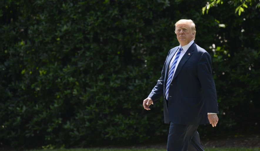 President Donald Trump walks to Marine One on the South Lawn of the White House in Washington, Friday, June 1, 2018, as he heads to Camp David for the weekend. (AP Photo/Susan Walsh)