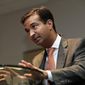 In this Tuesday, May 29, 2018 photo, Rep. Carlos Curbelo, R-Fla., speaks during an interview in Homestead, Fla. (AP Photo/Lynne Sladky) ** FILE **