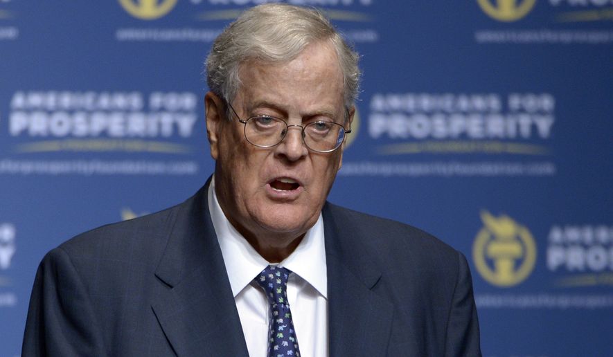 FILE - In this Aug. 30, 2013 file photo, David Koch speaks in Orlando, Fla. The Koch brothers and their chief lieutenants are warning of a rapidly shrinking window to push their agenda through Congress. No agenda items matter more to the conservative Koch network than the GOPs promise to overhaul the nations tax code and repeal and replace President Barack Obamas health care law.  (AP Photo/Phelan M. Ebenhack, File)