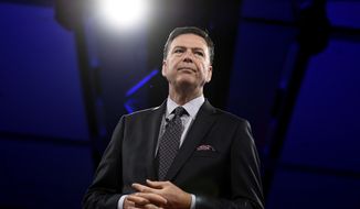 Former FBI director James Comey speaks during the Canada 2020 Conference in Ottawa on Tuesday, June 5, 2018. (Justin Tang/The Canadian Press via AP)