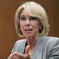 Education Secretary Betsy DeVos testifies during a Senate Subcommittee on Labor, Health and Human Services, Education, and Related Agencies Appropriations hearing to review the Fiscal Year 2019 funding request and budget justification for the U.S. Department of Education on Capitol Hill in Washington, Tuesday, June 5, 2018. (AP Photo/Carolyn Kaster)