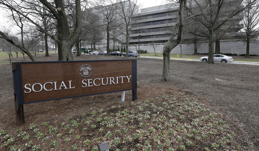 In this Jan. 11, 2013, file photo, the Social Security Administration&#39;s main campus is seen in Woodlawn, Md. (AP Photo/Patrick Semansky, File)