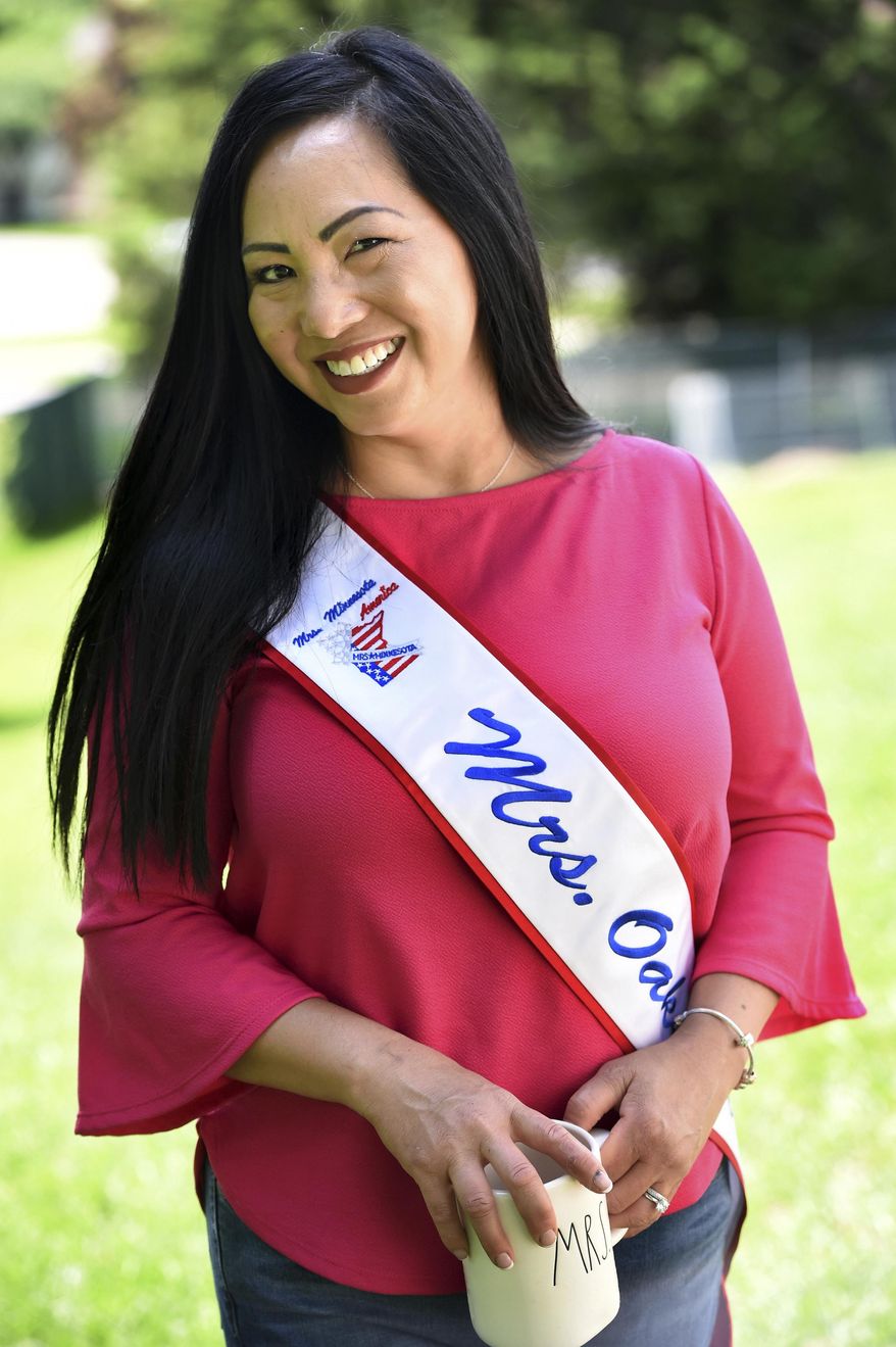 Kellie Chauvin is photographed in Oakdale, Minn. on Friday, June 1, 2018. Chauvin, 43, is vying to be the first Hmong Mrs. Minnesota America. (Jean Pieri /Pioneer Press via AP)