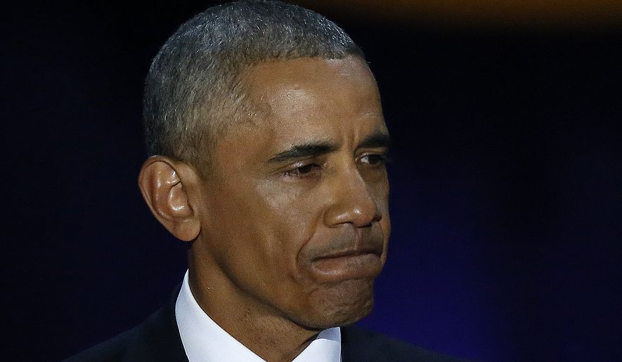 President Barack Obama pauses as he speaks at McCormick Place in Chicago, Tuesday, Jan. 10, 2017, giving his presidential farewell address. (AP Photo/Charles Rex Arbogast)