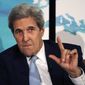 Former Secretary of State John Kerry gestures during the Boston Climate Summit in Boston, Thursday, June 7, 2018. About two dozen mayors and city leaders were attending the event, billed as a chance to explore ways to reduce greenhouse gas emissions and prepare for the challenges posed by climate change. (AP Photo/Charles Krupa) **FILE**