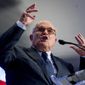 Rudy Giuliani, an attorney for President Donald Trump, speaks in Washington on May 5, 2018. (Associated Press) **FILE**