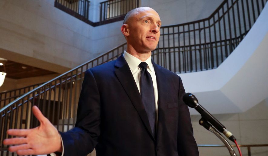 &quot;It had been a mystery to me how MSNBC always miraculously knew about/was well staked-out for my Hart Senate Office Building visits, despite my best efforts to stay undercover,&quot; tweeted Carter Page. (Associated Press)