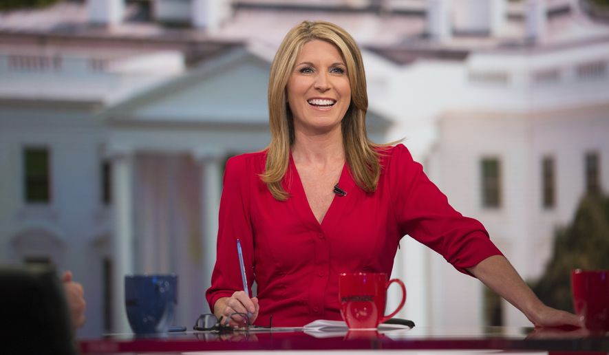 This June 15, 2017 photo released by MSNBC shows Nicolle Wallace on the set of her show &quot;Deadline: White House,&quot; in Washington. Her show airs weekdays at 4 p.m. (Nathan Congleton/MSNBC via AP)