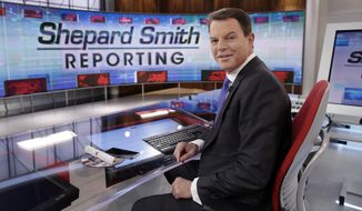 This Jan. 30, 2017 photo shows Fox News Channel chief news anchor Shepard Smith on The Fox News Deck before his &quot;Shepard Smith Reporting&quot; program, in New York. (AP Photo/Richard Drew)